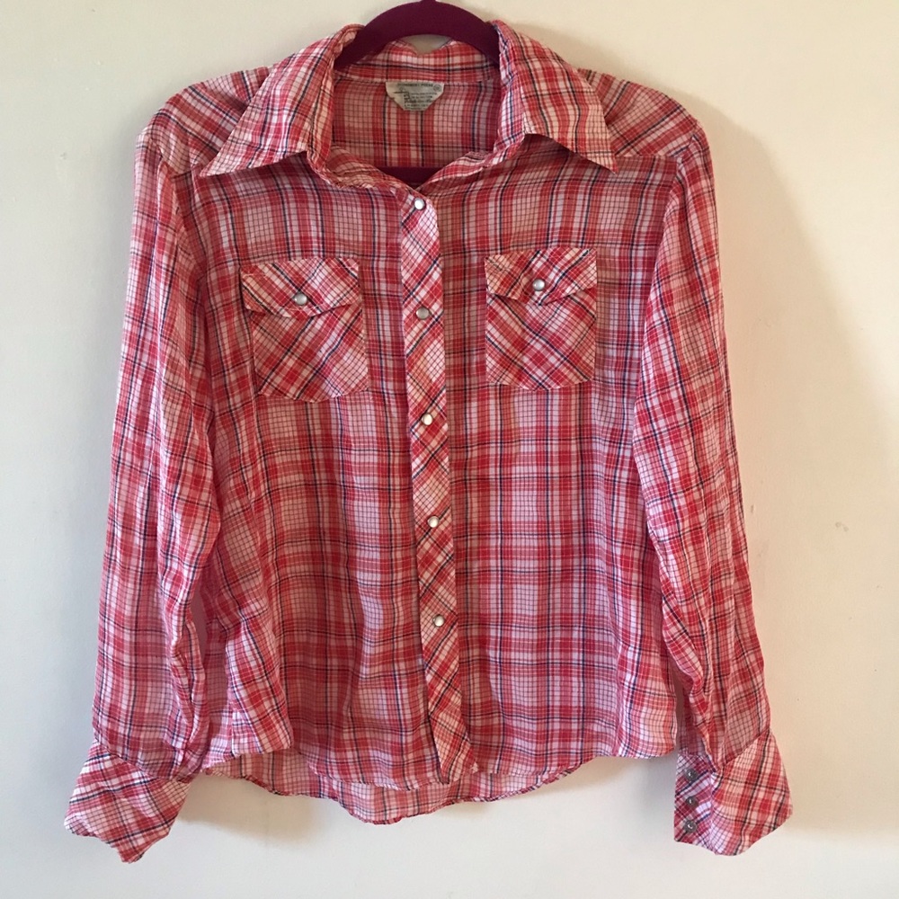 Vintage Pearl Snap Plaid Button Down